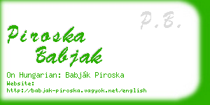 piroska babjak business card