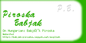 piroska babjak business card